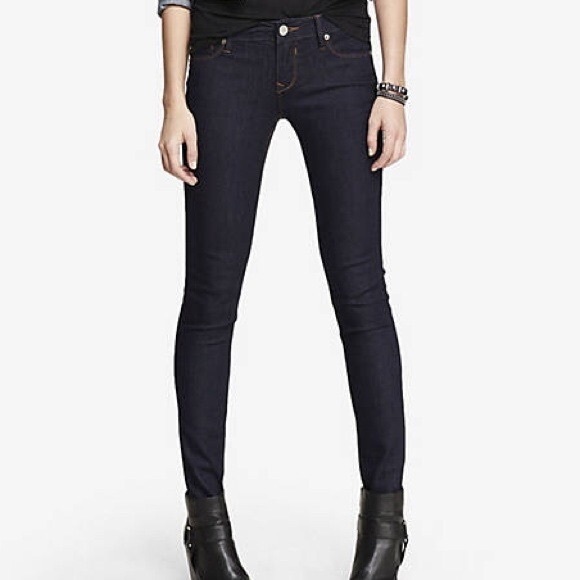 NWT Express Dark Blue Low Rise Extreme Stretch Jean Legging Size 8L Tall Long